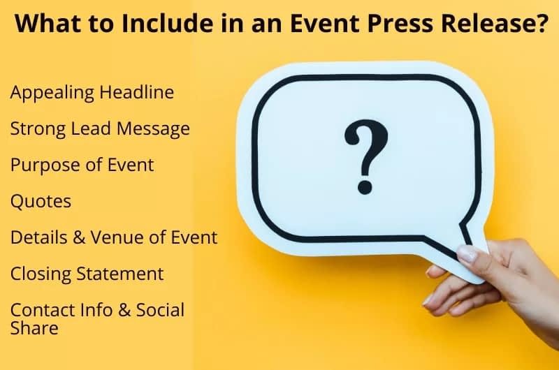 what to include in an event press release
