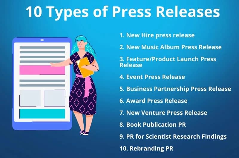 types of press release